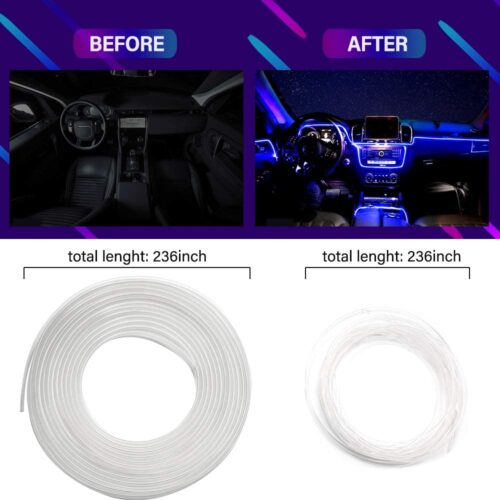Car Ambient Interior Light App Control Car Fiber Optic Strip Light RGB LED