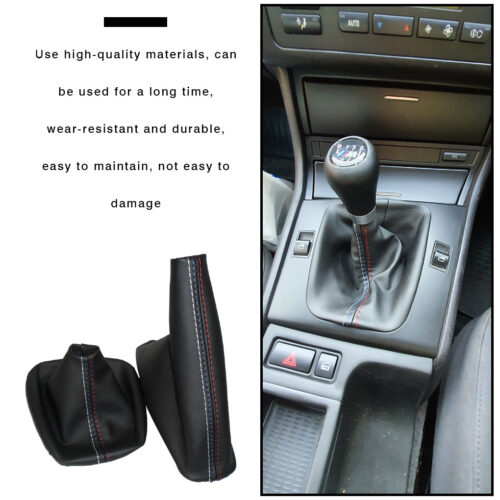 BMW Manual Shift Gear Stick Cover And Handbrake Handle Leather Cover 3
