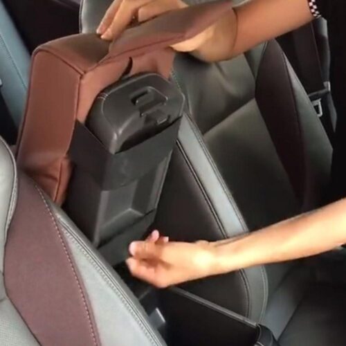 Car Armrest Leather Cushion Cup Holder Storager 4
