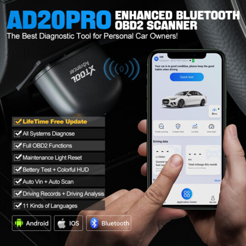 XTOOL Advancer AD20Pro OBD2 Bluetooth Scanner Full System Car Diagnostic Tool