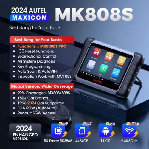 Autel MaxiCOM MK808S OBD2 Scanner Active Test Code Reader Key Coding Tool