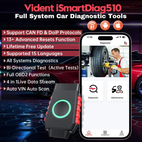 Vident iSmartDiag 510 Full System Diagnostic With CAN FD & DIOP Lifetime Free Update